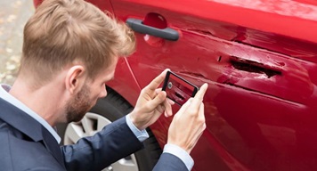 Taking photo of car - car accident