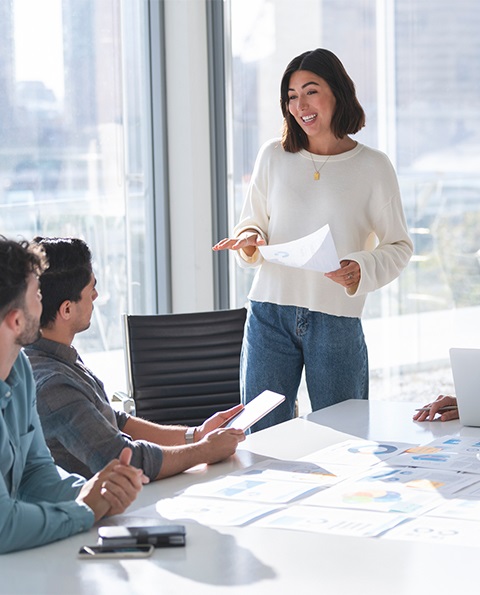 Woman presenting positive results