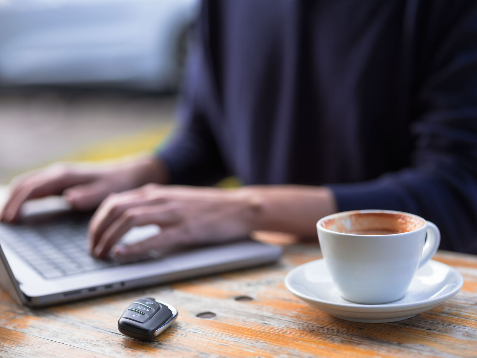 car keys and coffee
